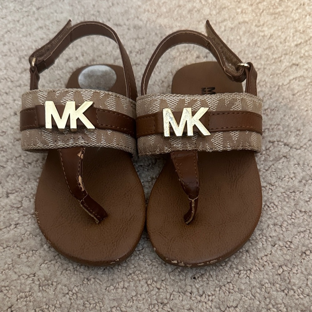 Michael Kors Kids Tan and Brown Sandals